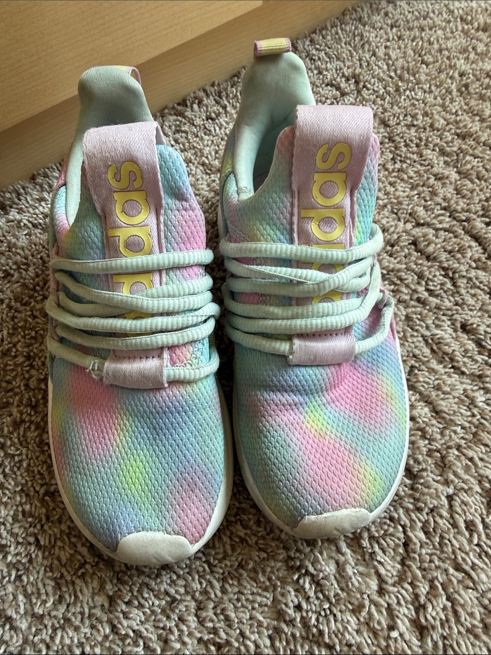 adidas Kids Pastel Tie-Dye Sneakers in Mint, Pink, Blue